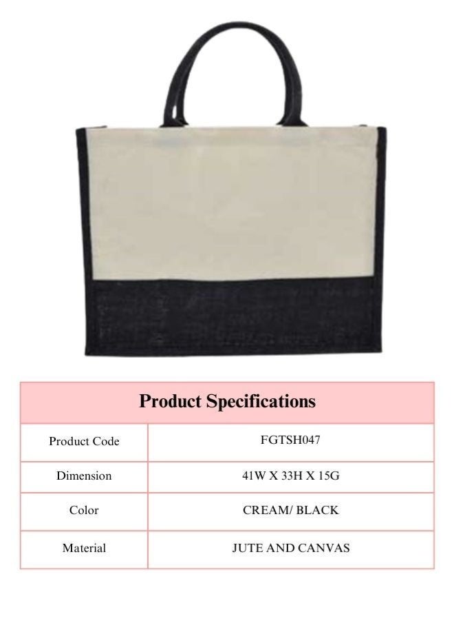 Fatio Set of 10 Jute Bags with Cream Canvas – Eco-Friendly Reusable Tote Bags - Image 4